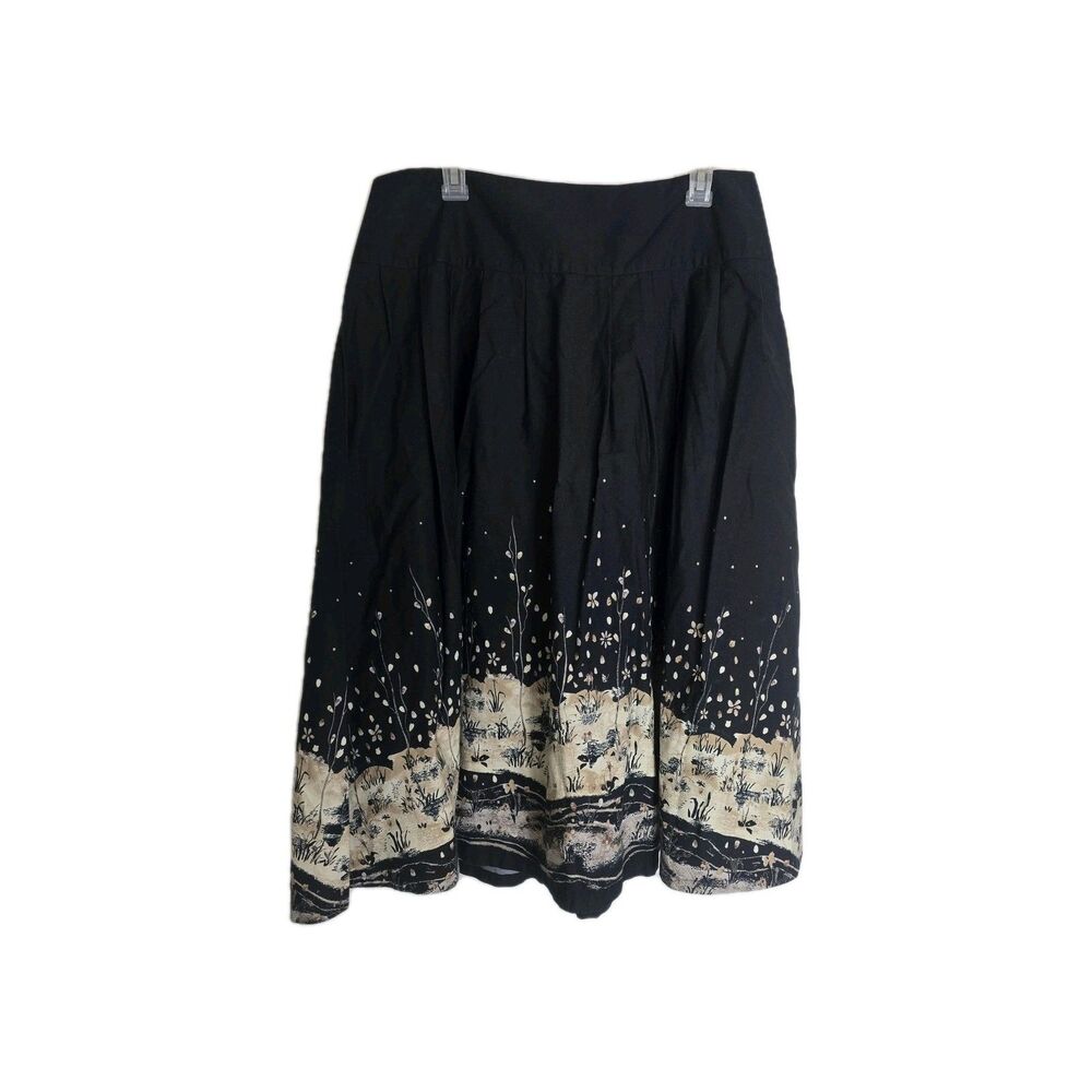 Vintage Covington Midi Skirt 14 Pleated A-line Abstract Floral Deadstock